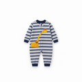 Baby Boys' Digger Striped Fleece Sleepsuit