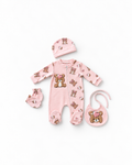 Newborn Bear Set of 4 - Pink