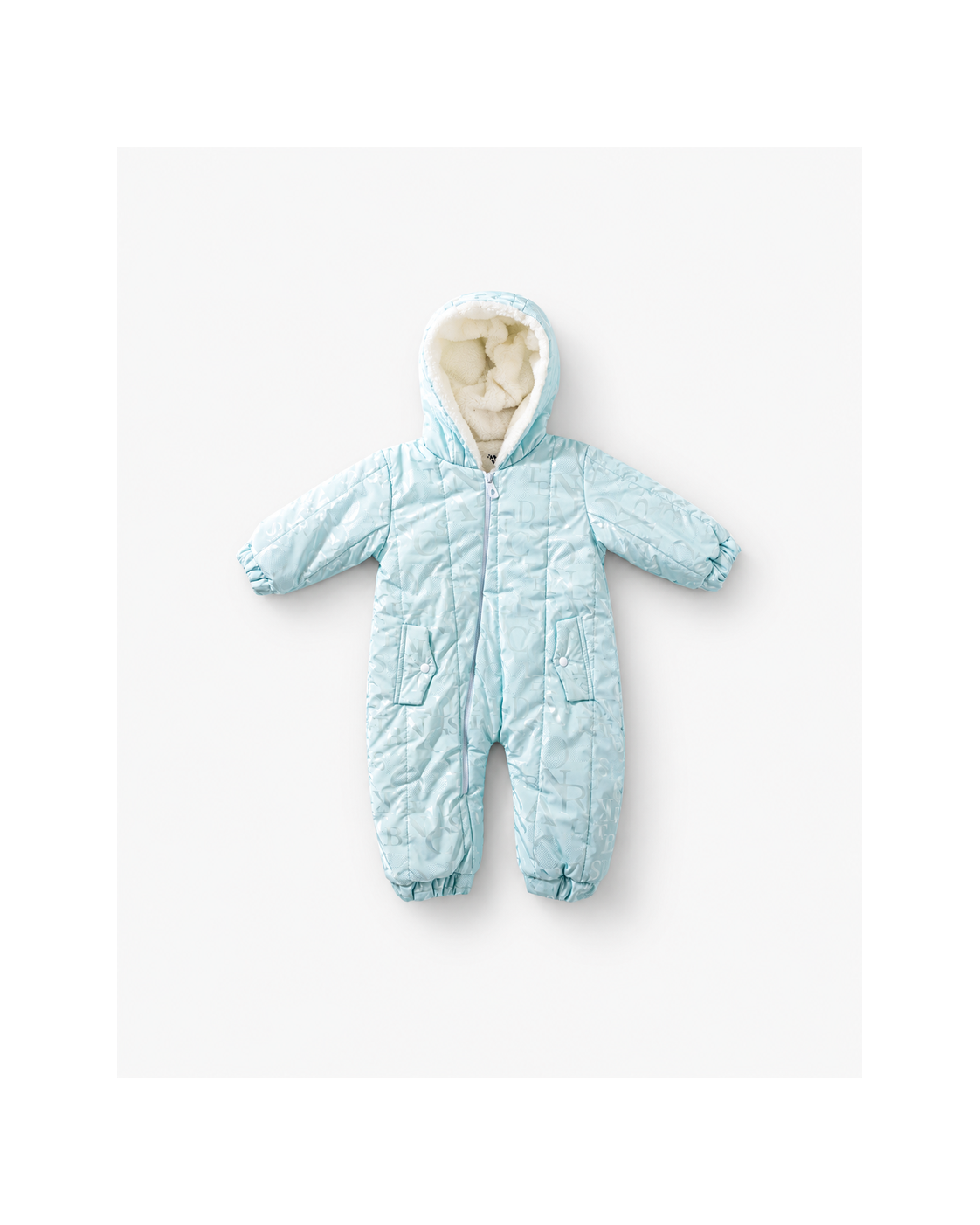 Baby Quilted Hooded Snowsuit - Blue