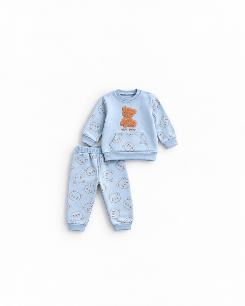 Baby Bear Sweat Set - Blue