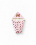 Baby Hooded Swaddle Wrap - Pink Bear