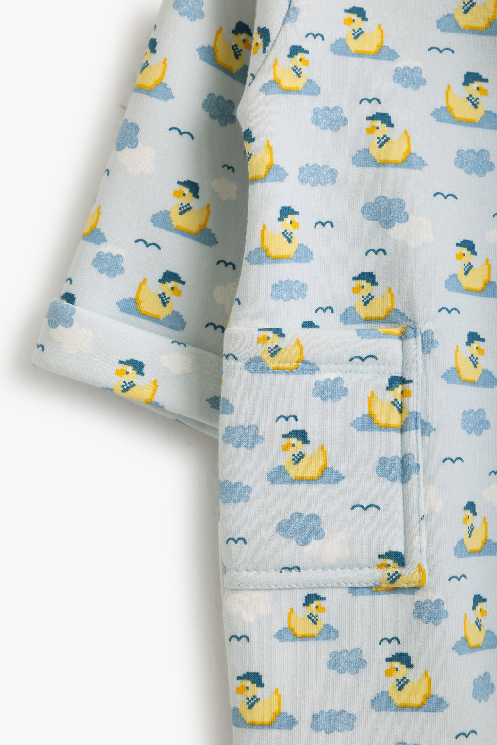 Junior Baby Hooded Romper - Tweet Tweet Blue