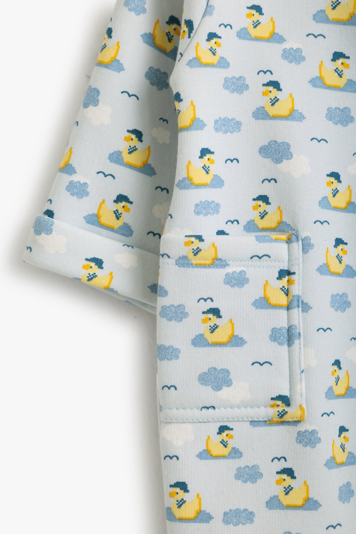 Junior Baby Hooded Romper - Tweet Tweet Blue