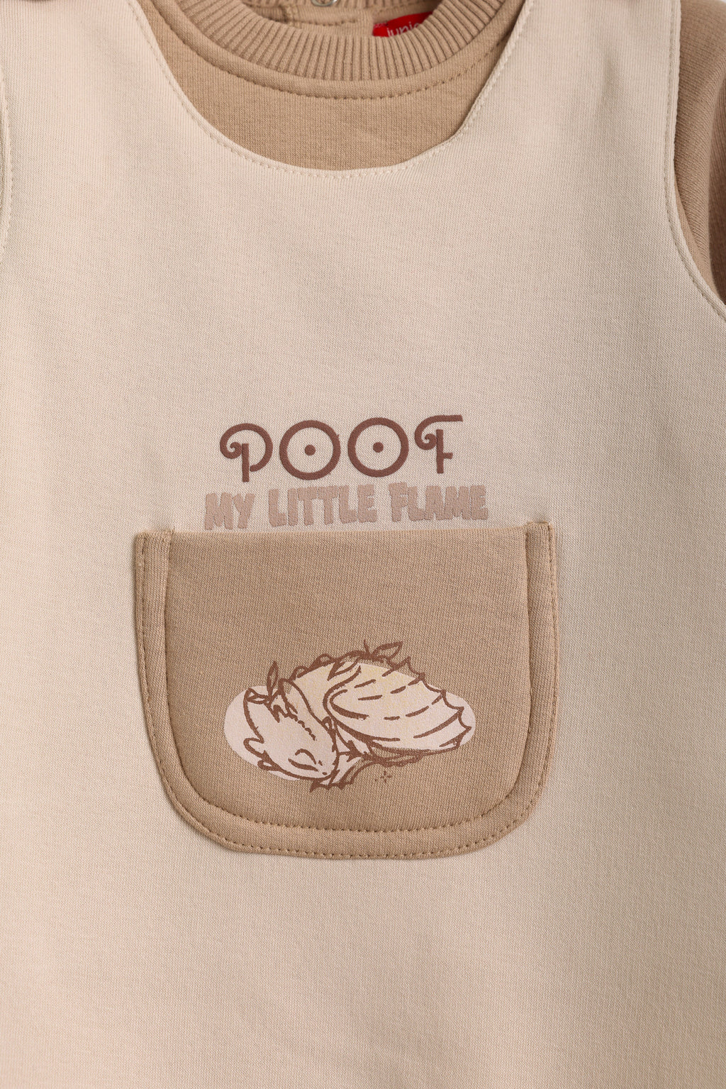Junior Baby Romper - My Little Flame Beige