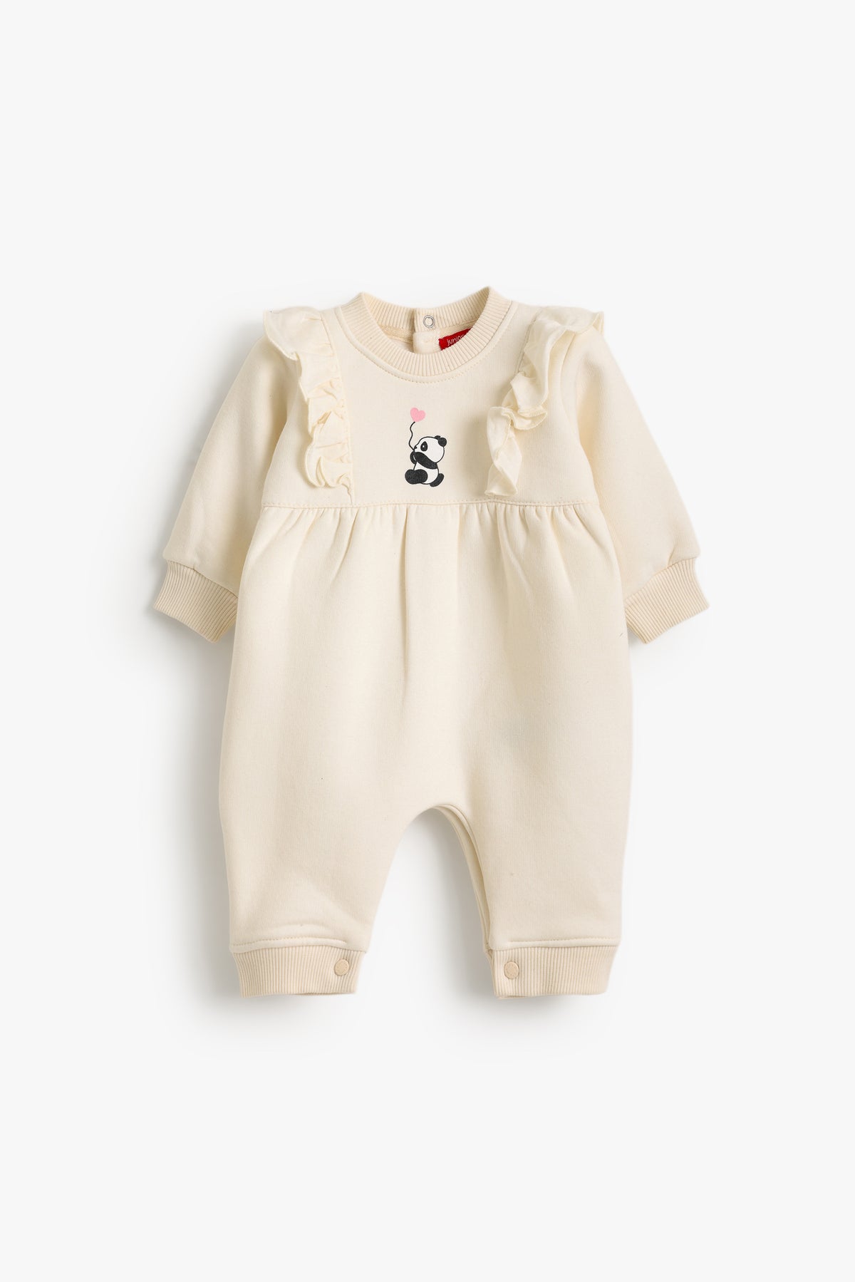 Junior Baby Frill Romper - Panda Cream