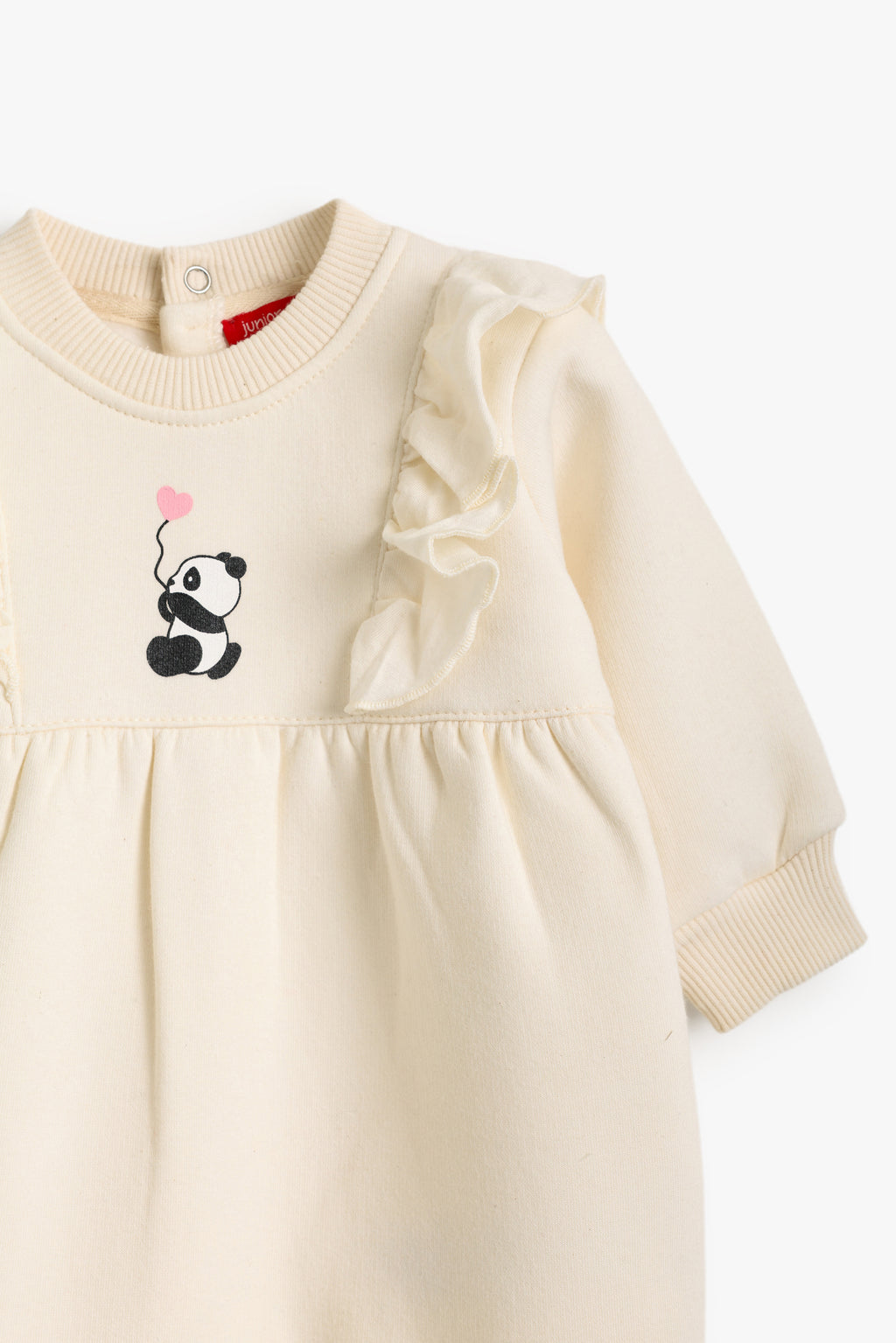 Junior Baby Frill Romper - Panda Cream