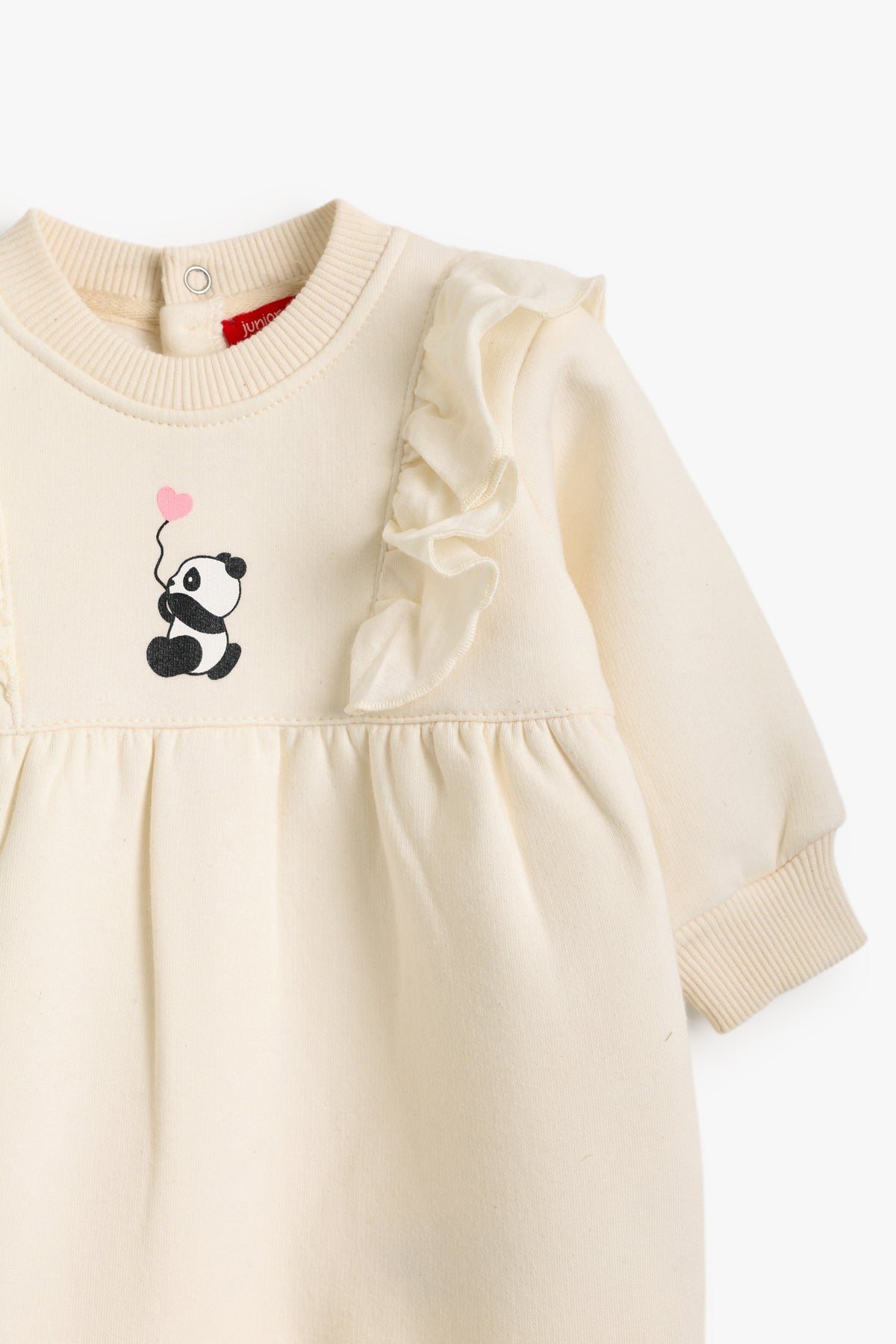 Junior Baby Frill Romper - Panda Cream