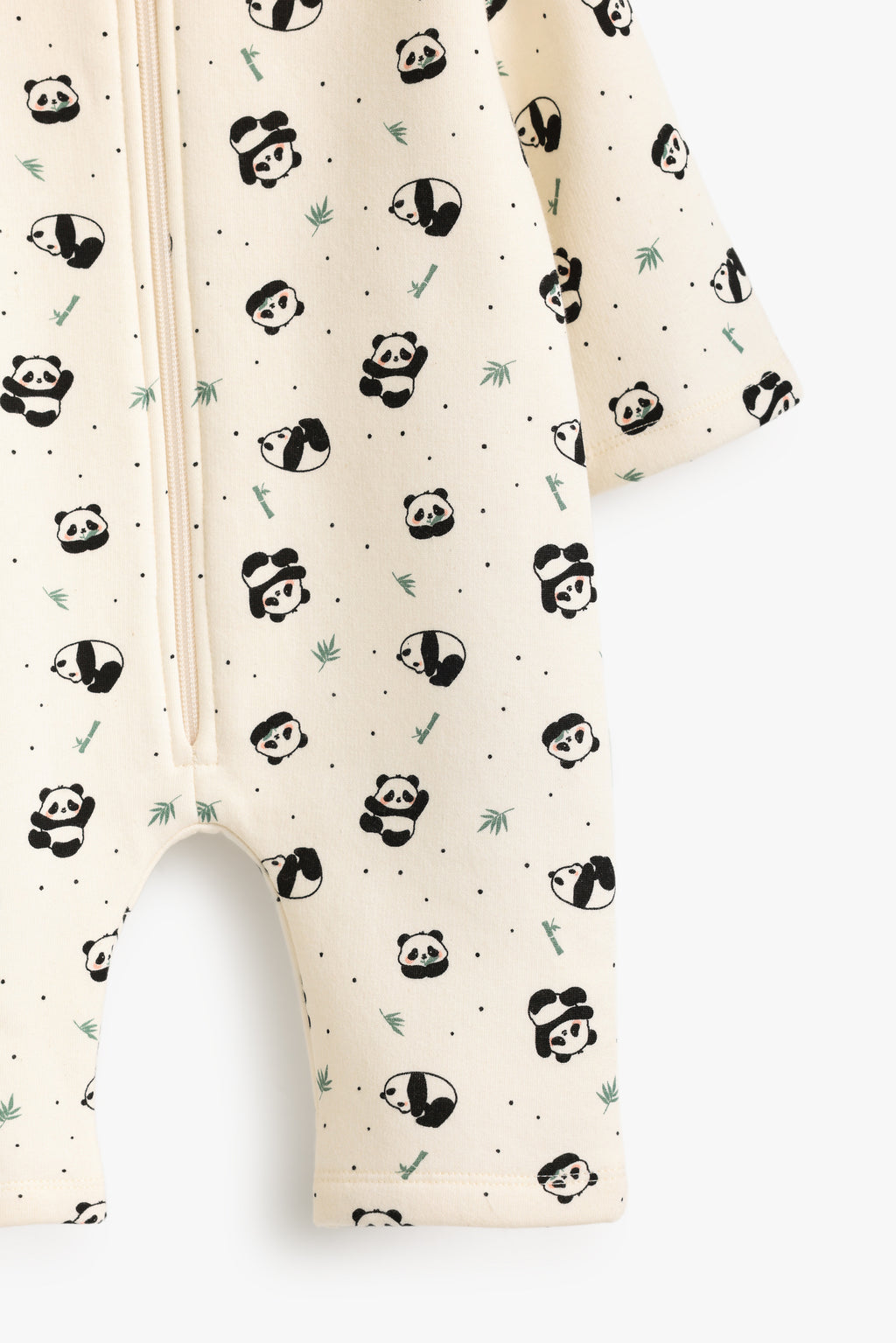 Junior Baby Hooded Romper - Panda Cream