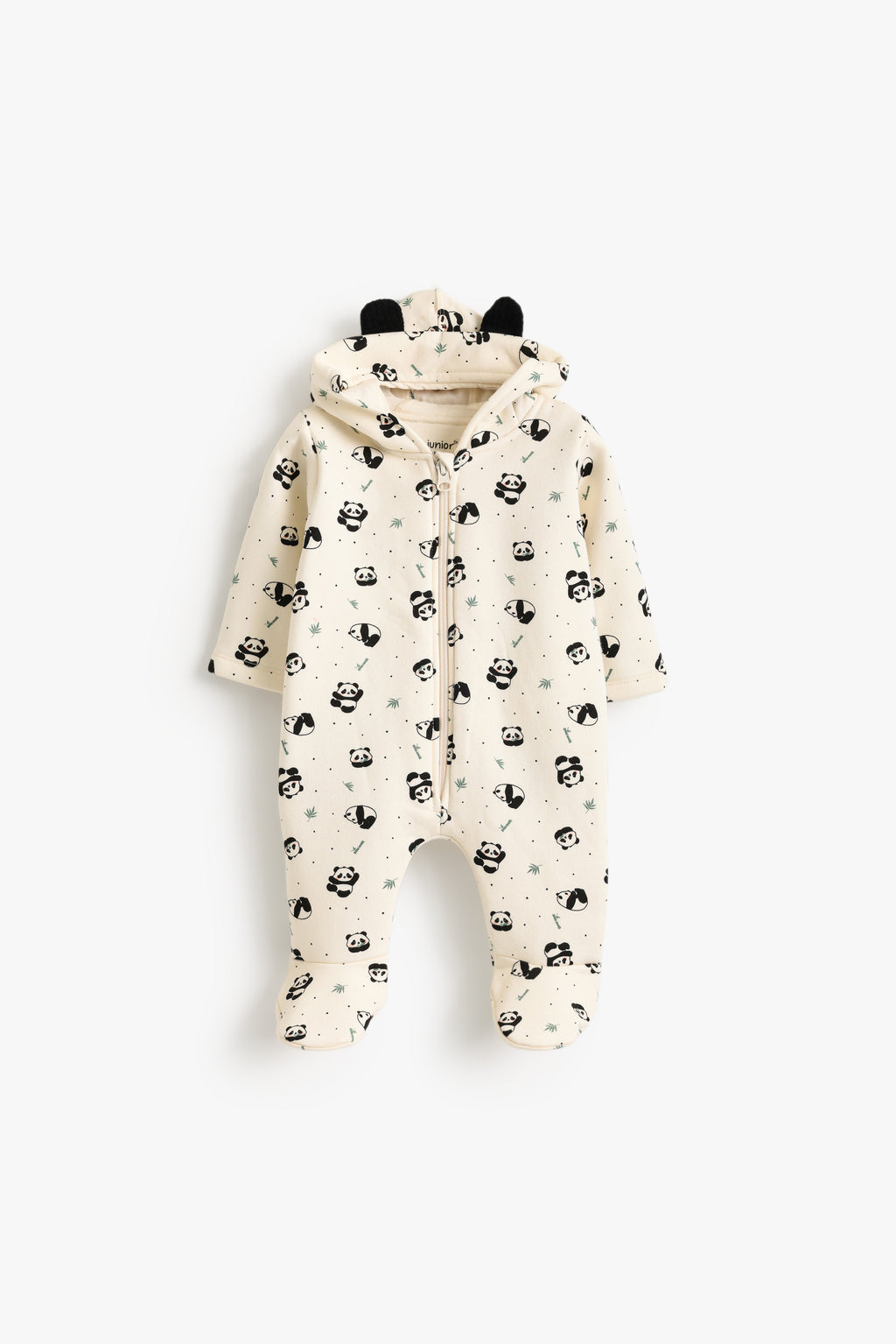 Junior Baby Hooded Romper - Panda Cream