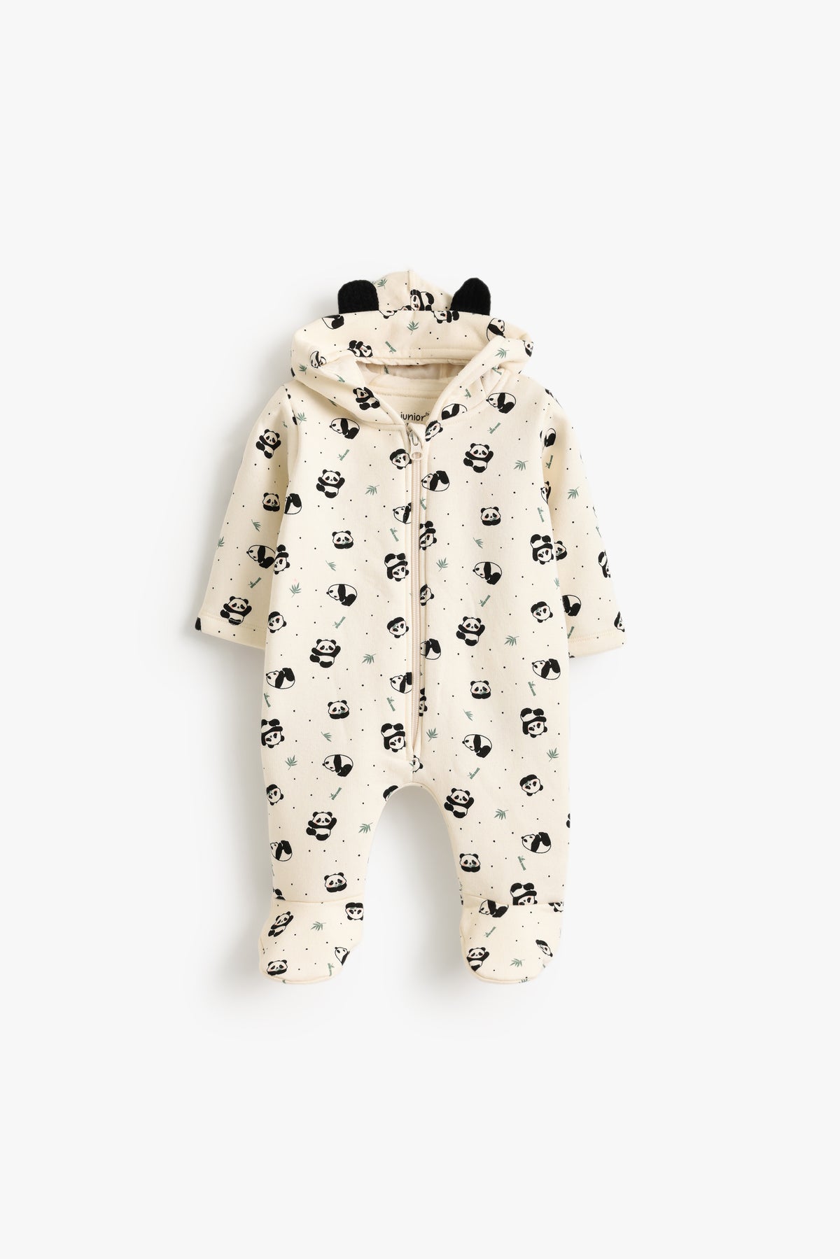 Junior Baby Hooded Romper - Panda Cream