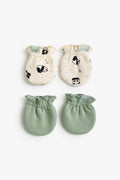 Junior Baby Mittens Set of 2 - Panda Cream