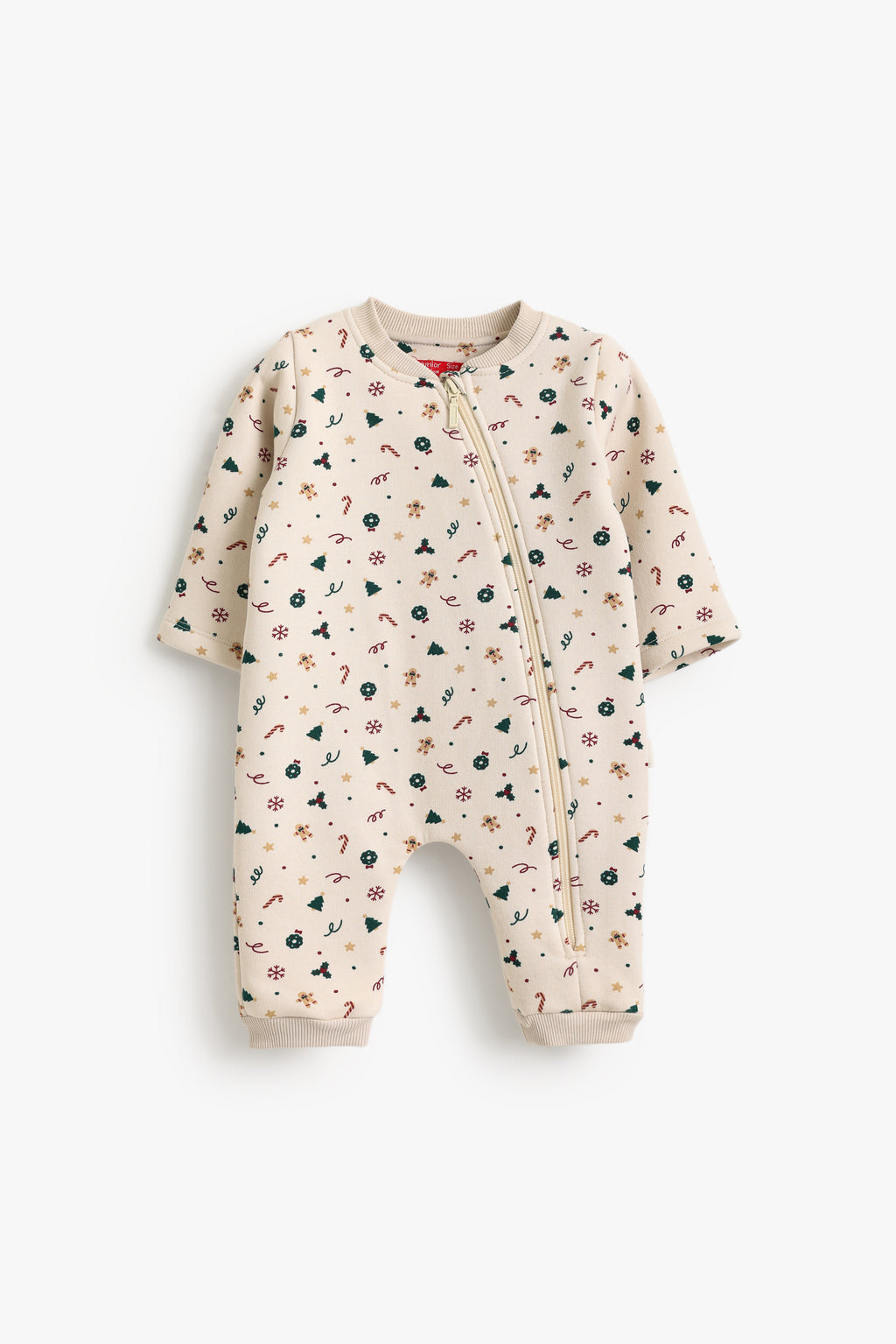 Junior Baby Footed Sleepsuit - Christmas Friends Cream