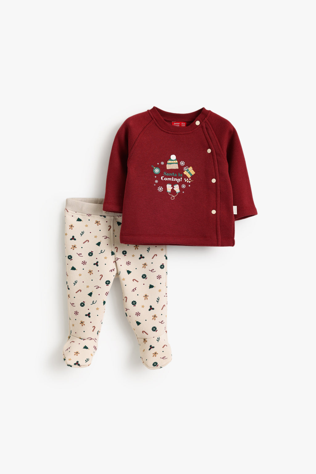 Junior Baby Pyjama Set of 2 - Christmas Friends Red