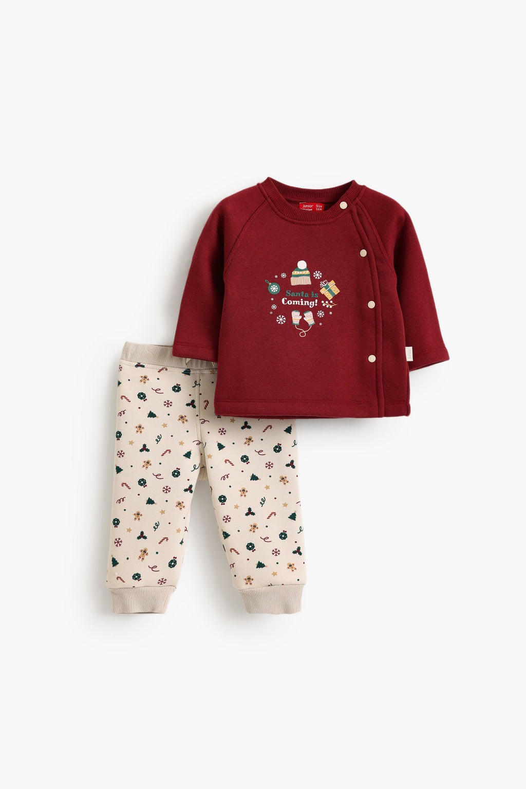 Junior Baby Pyjama Set of 2 - Christmas Friends Red