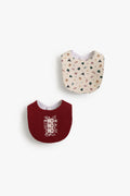 Junior Baby Bib Set of 2 - Christmas Friends Red
