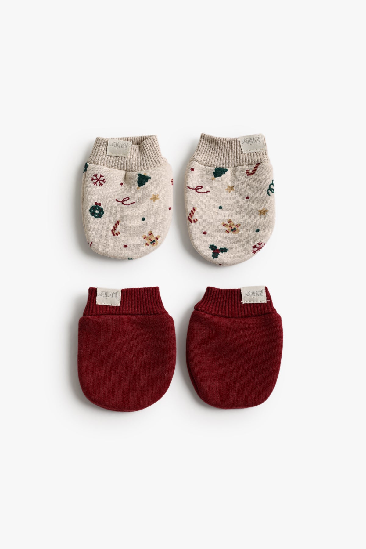 Junior Baby Mittens Set of 2 - Christmas Friends Red