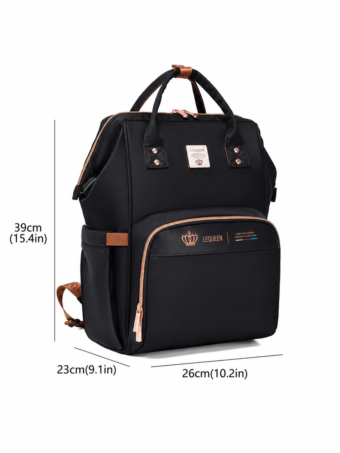 LEQUEEN Gen 8 Classic Diaper Backpack - Black