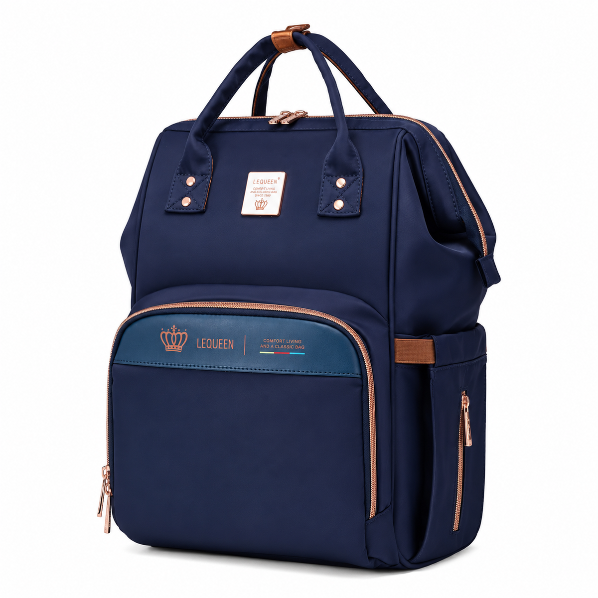 LEQUEEN Gen 8 Classic Diaper Backpack - Navy Blue