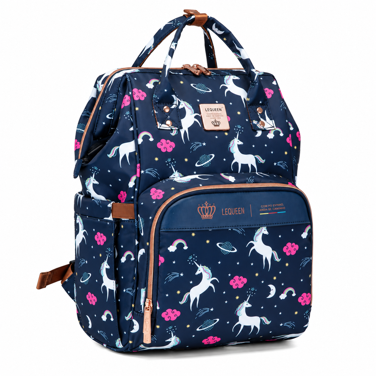 LEQUEEN Gen 8 Classic Diaper Backpack - Navy Unicorn Print