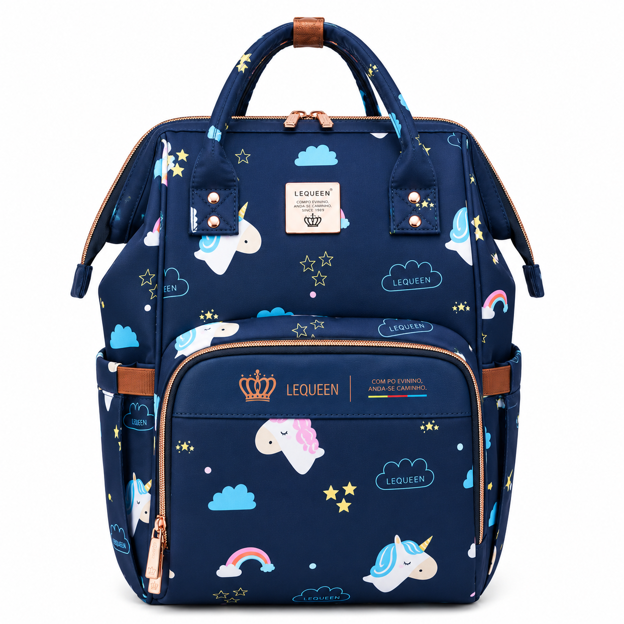 LEQUEEN Gen 8 Classic Diaper Backpack - Navy Cloud Print