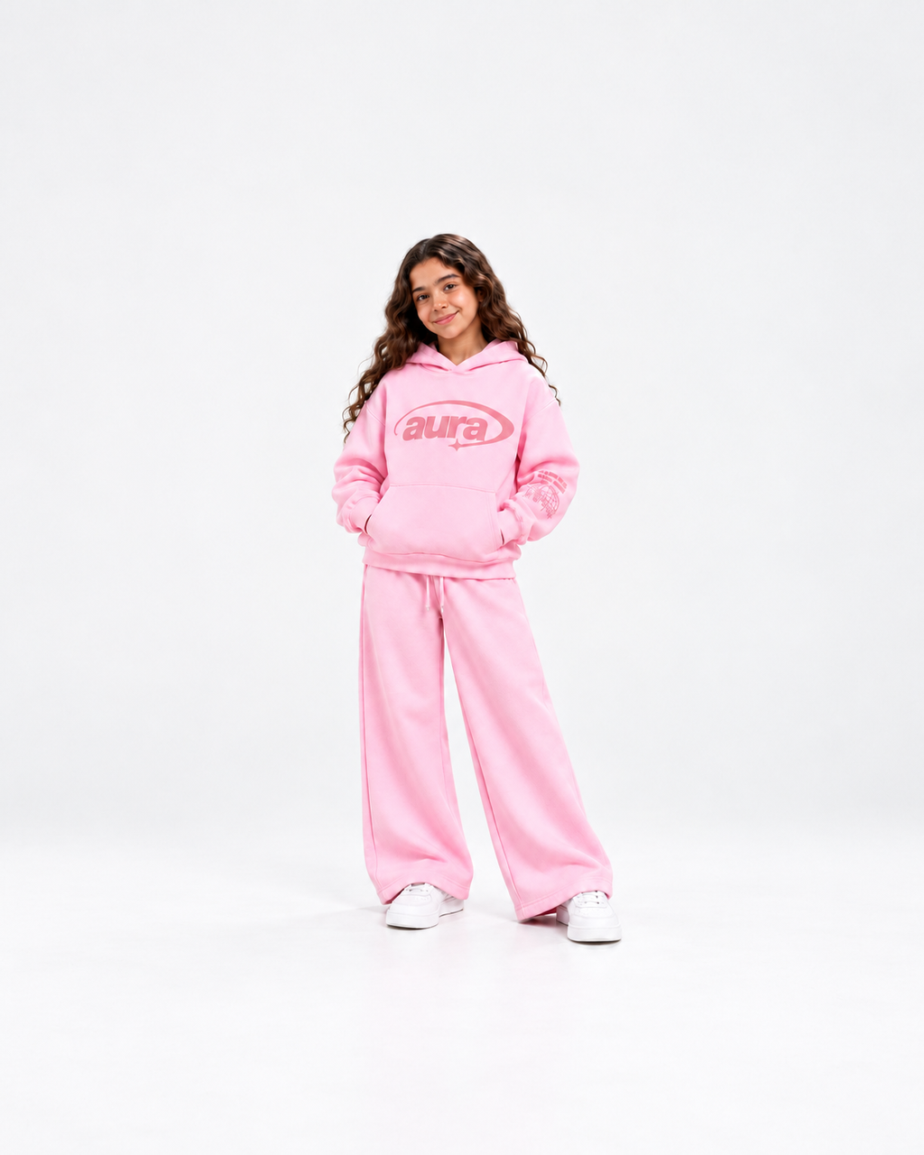 Girls' Aura Hooded Sweat Set - Pink