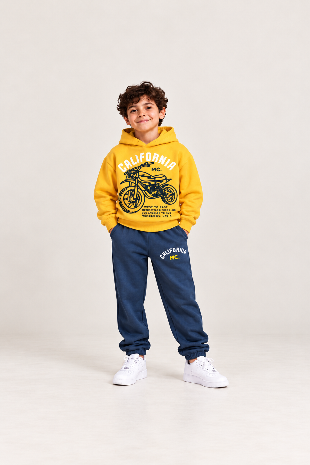 Boys' California Moto Hooded Sweat Set - Yellow