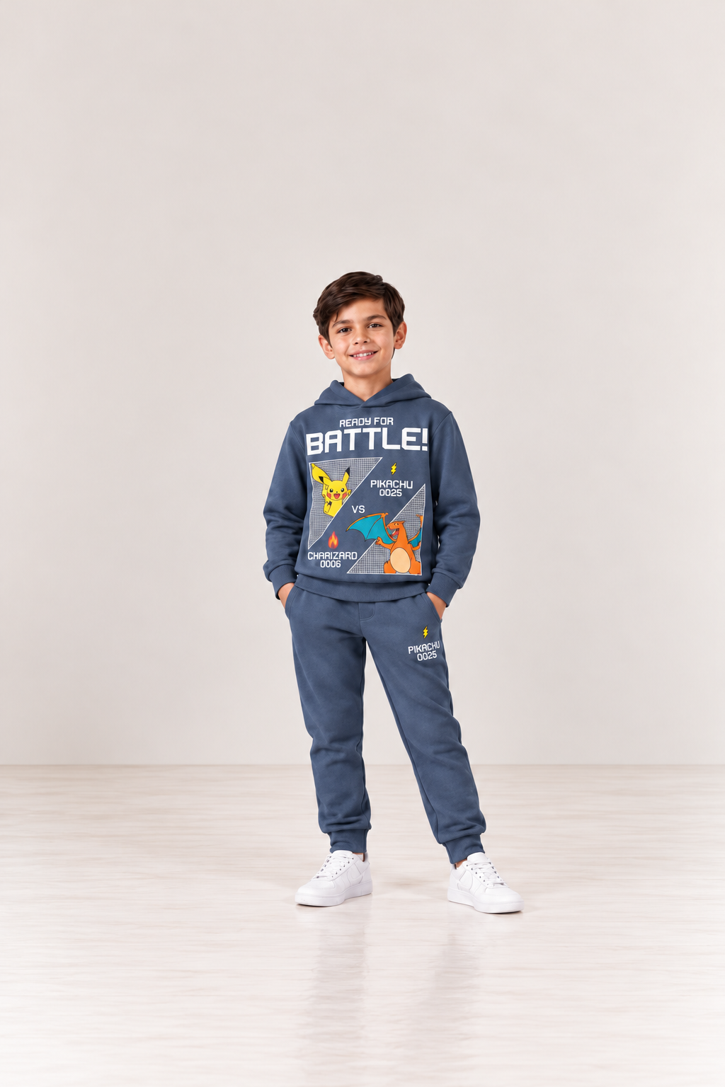 Boys' Ready For Battle Hooded Sweat Set - Blue