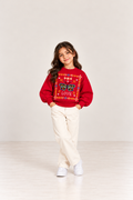 Girls' Butterfly Love Sweatshirt - Red