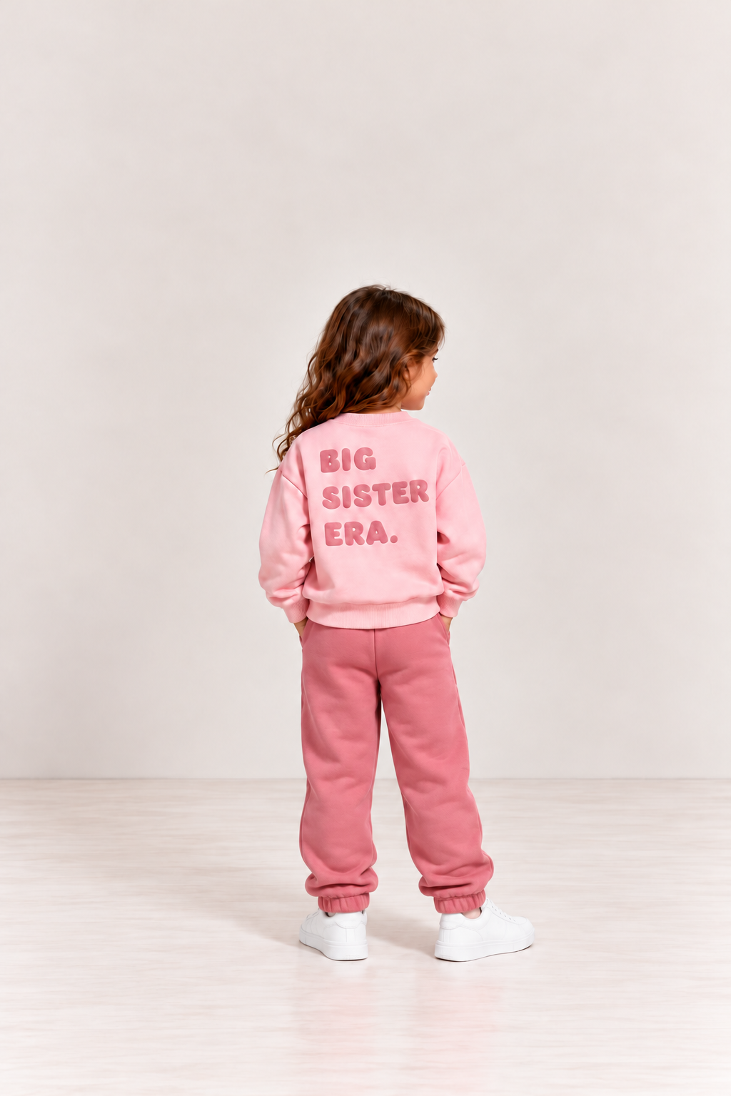 Girls' Big Sister Era Sweat Set - Pink