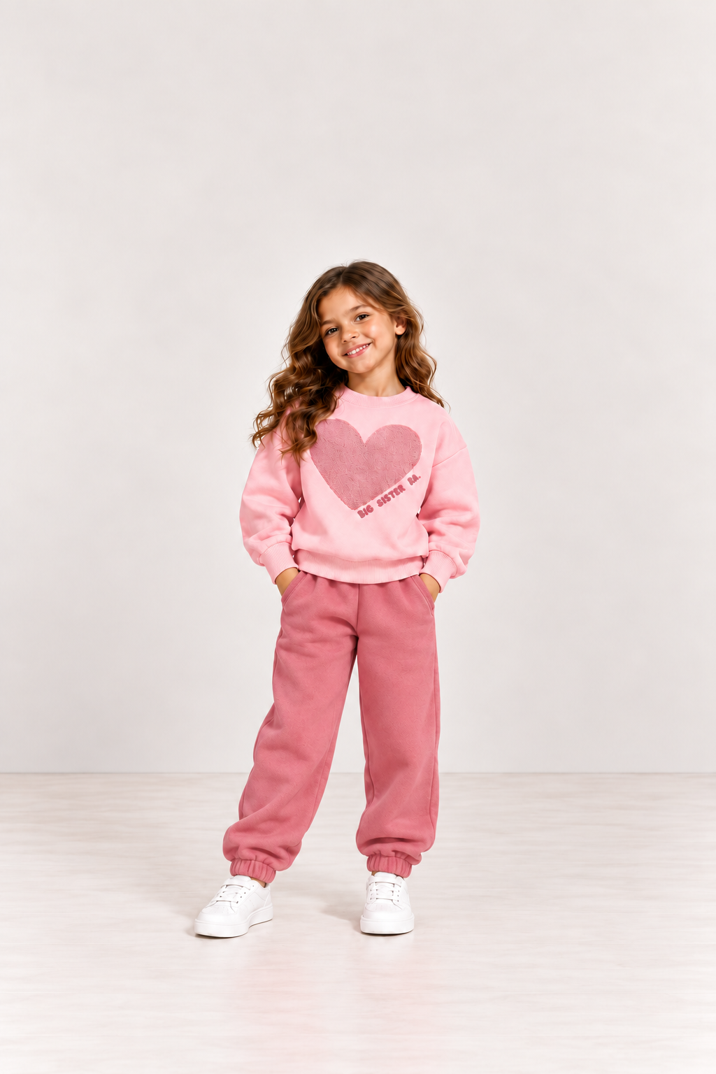 Girls' Big Sister Era Sweat Set - Pink