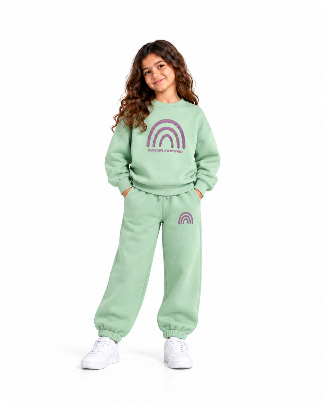 Kids' Rainbow Print Sweat Set