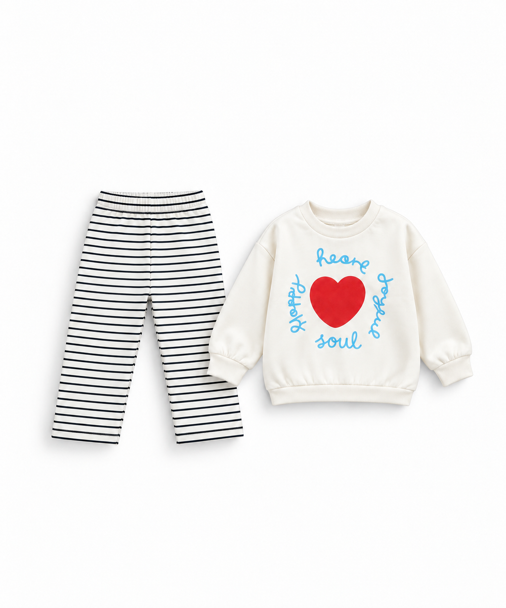 Girls' Happy Heart Sweat Set