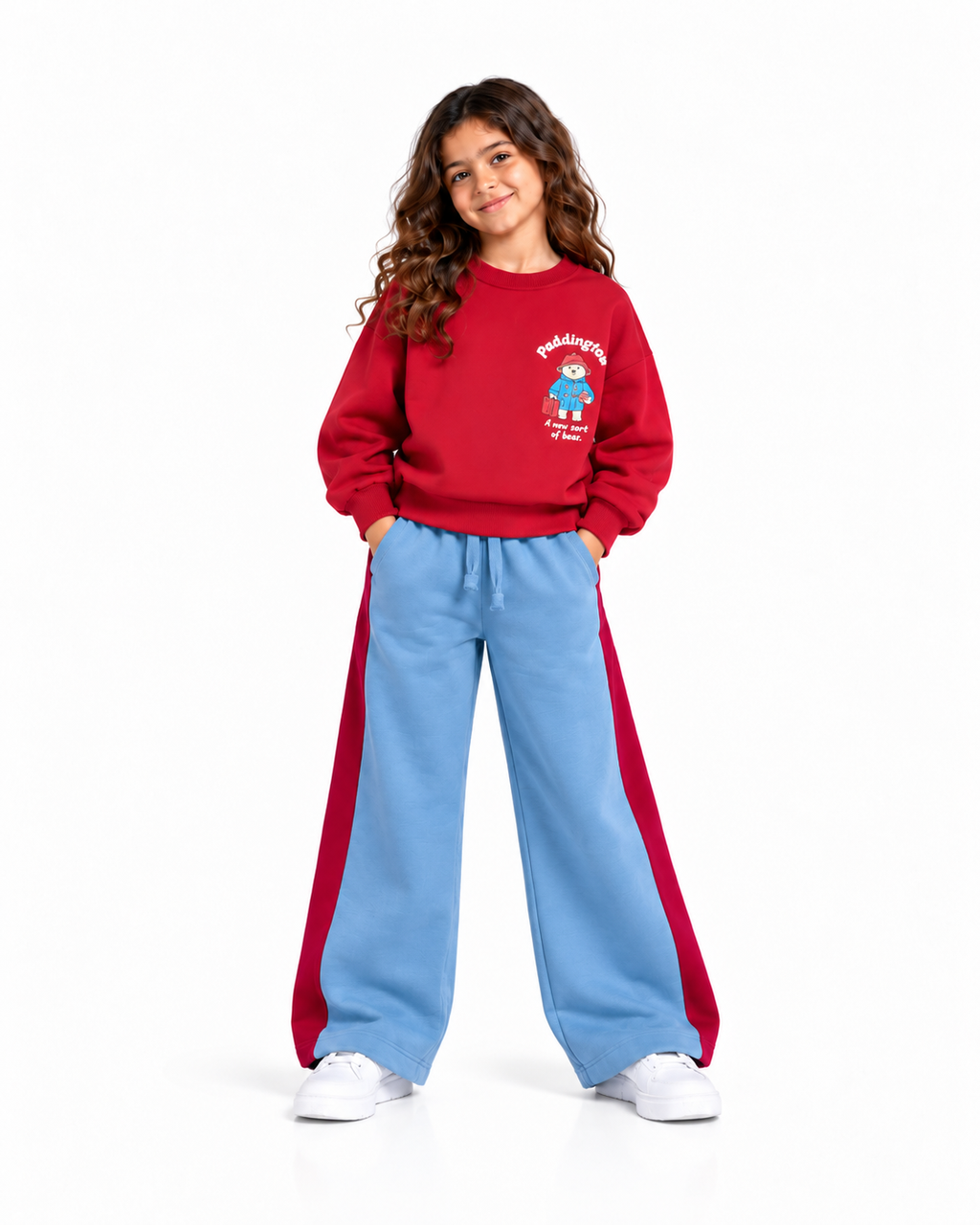 Kids' Bear Sweat Set with Panelled Trousers