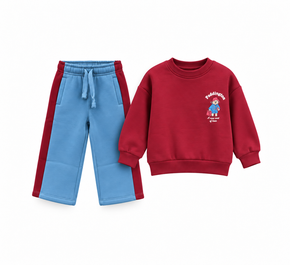 Kids' Bear Sweat Set with Panelled Trousers
