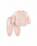 Girls' Chenille Letter Fleece Set - Pink