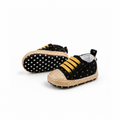 Baby Glitter Star Lace-Up Sneakers - Black