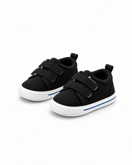 Kids' White Canvas Velcro Sneakers
