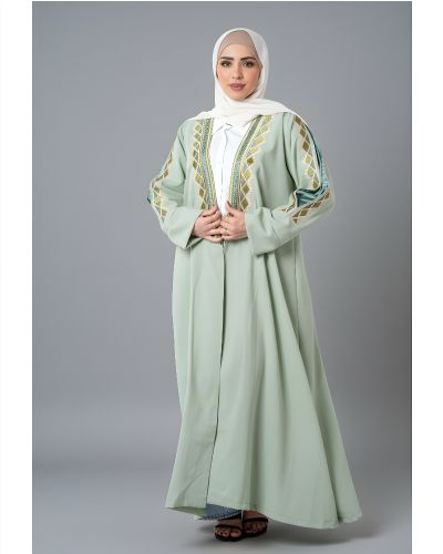 Luxury Embroidered Pure Linen Abaya