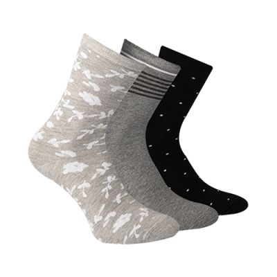 A Pack Of 3 Pieces Long Printed Socks MultiColoure
