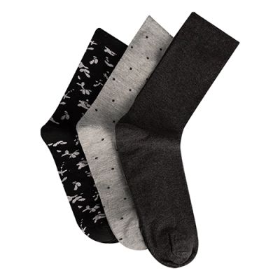 A Pack Of 3 Pieces Long Printed Socks MultiColoure