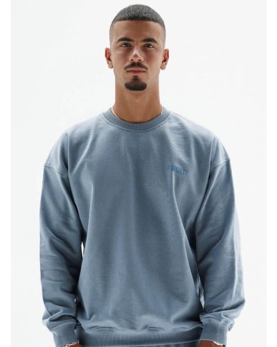 سويتشيرت رجالي سادة برقبة دائرية باللون الرمادي