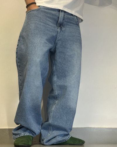 Baggy fit blue denim jeans