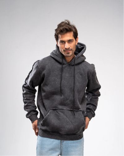Washed-Out Hoodie- Dark Grey
