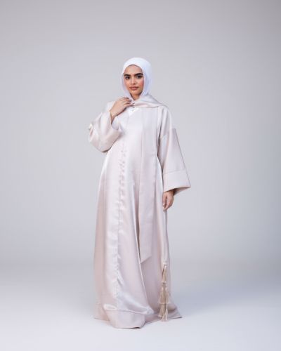 Beige Kaftan with Fringes