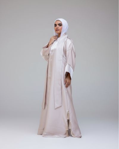 Beige Kaftan with Fringes