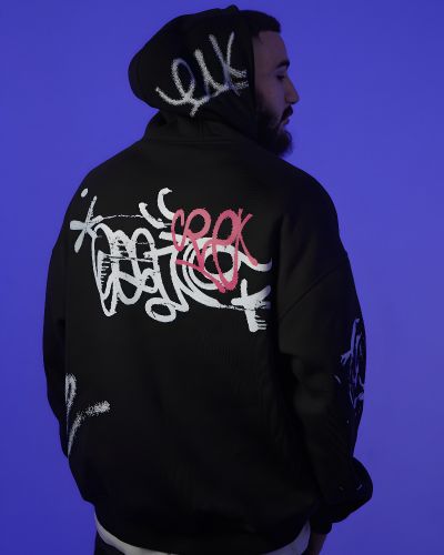 Leel Oversized Black Hoodie
