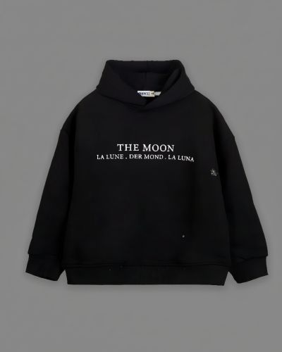 The Moon printed hoodie Black