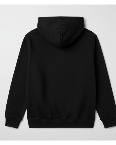 Black Graphic Hoodie - Skull Outline Back Print Jumper
