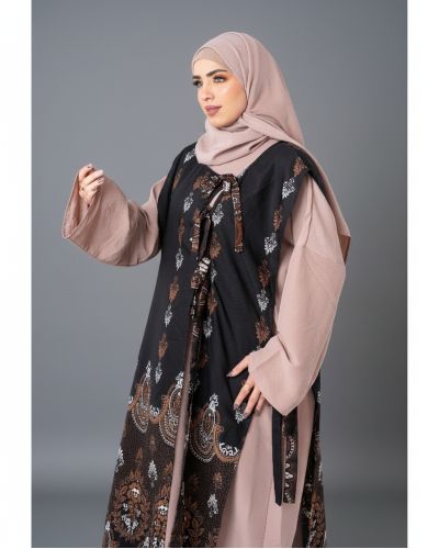Chiffon Cardigan Three-Piece Abaya Set
