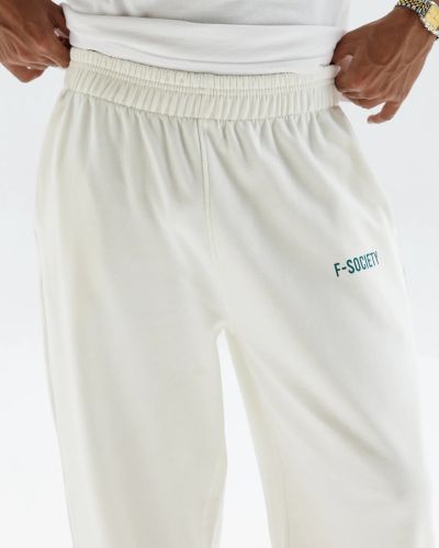 Men’s White Jogger Pants with Minimal Logo